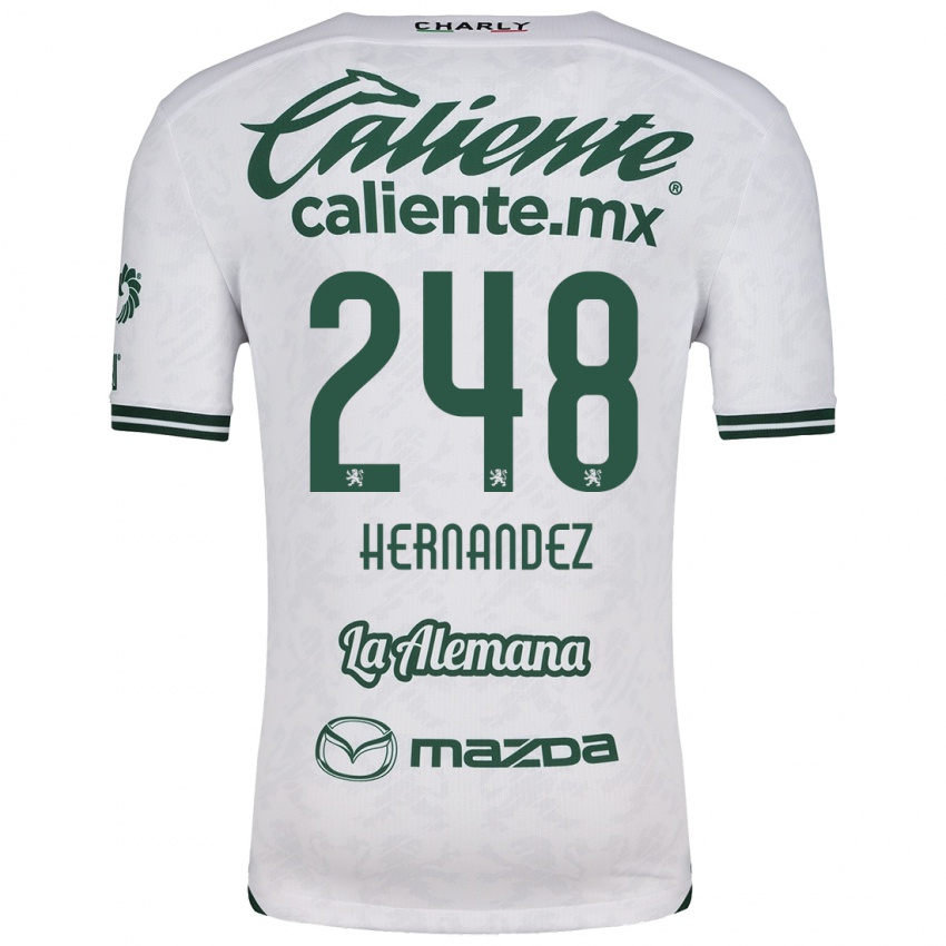 Niño Camiseta Fernando Hernández #248 Blanco Verde 2ª Equipación 2024/25 La Camisa Argentina