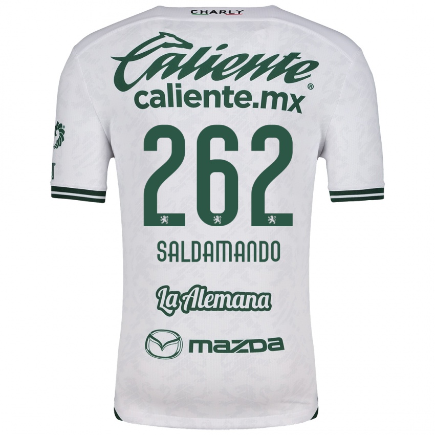 Niño Camiseta José Saldamando #262 Blanco Verde 2ª Equipación 2024/25 La Camisa Argentina