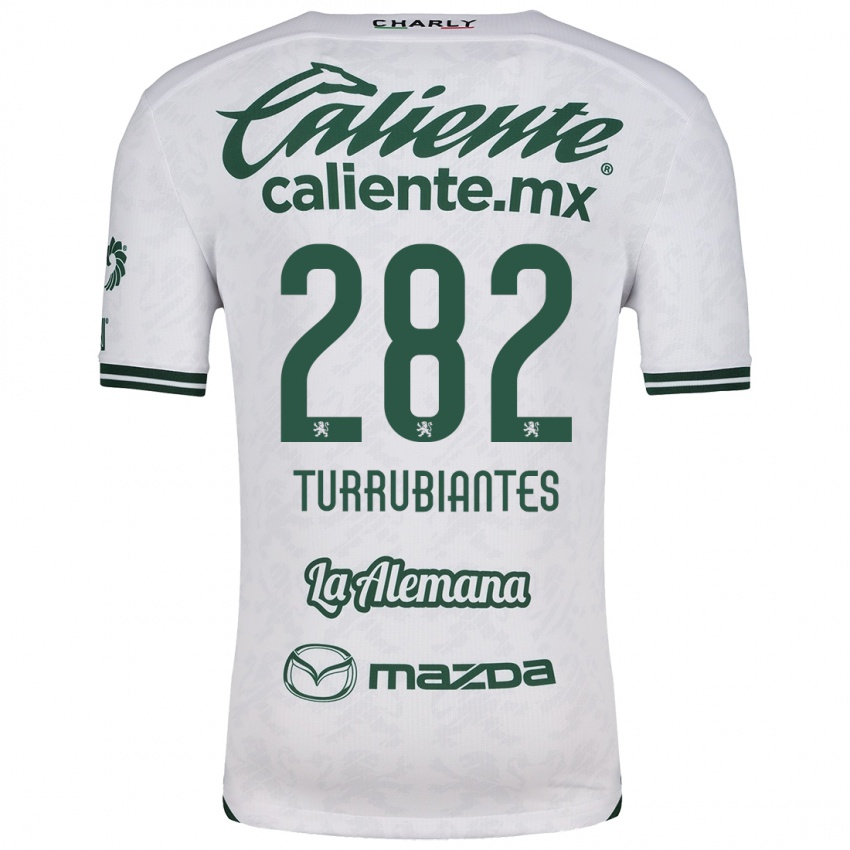 Niño Camiseta Abdon Turrubiantes #282 Blanco Verde 2ª Equipación 2024/25 La Camisa Argentina