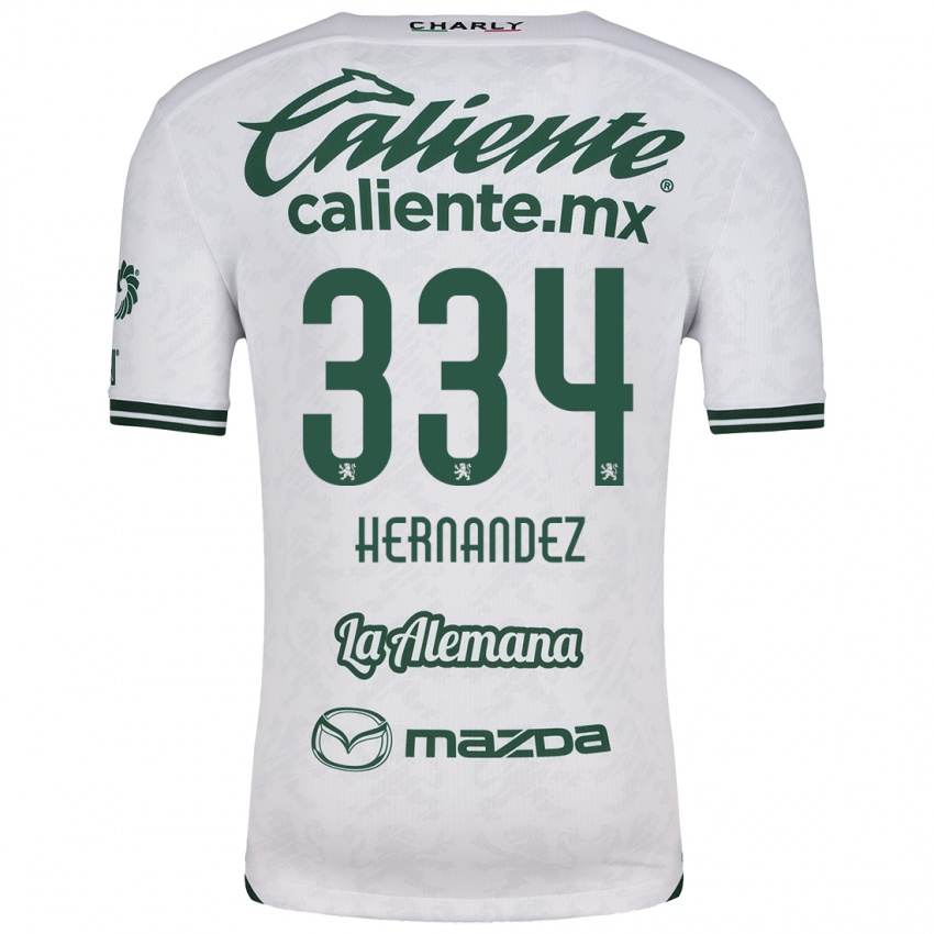 Niño Camiseta Alan Hernández #334 Blanco Verde 2ª Equipación 2024/25 La Camisa Argentina