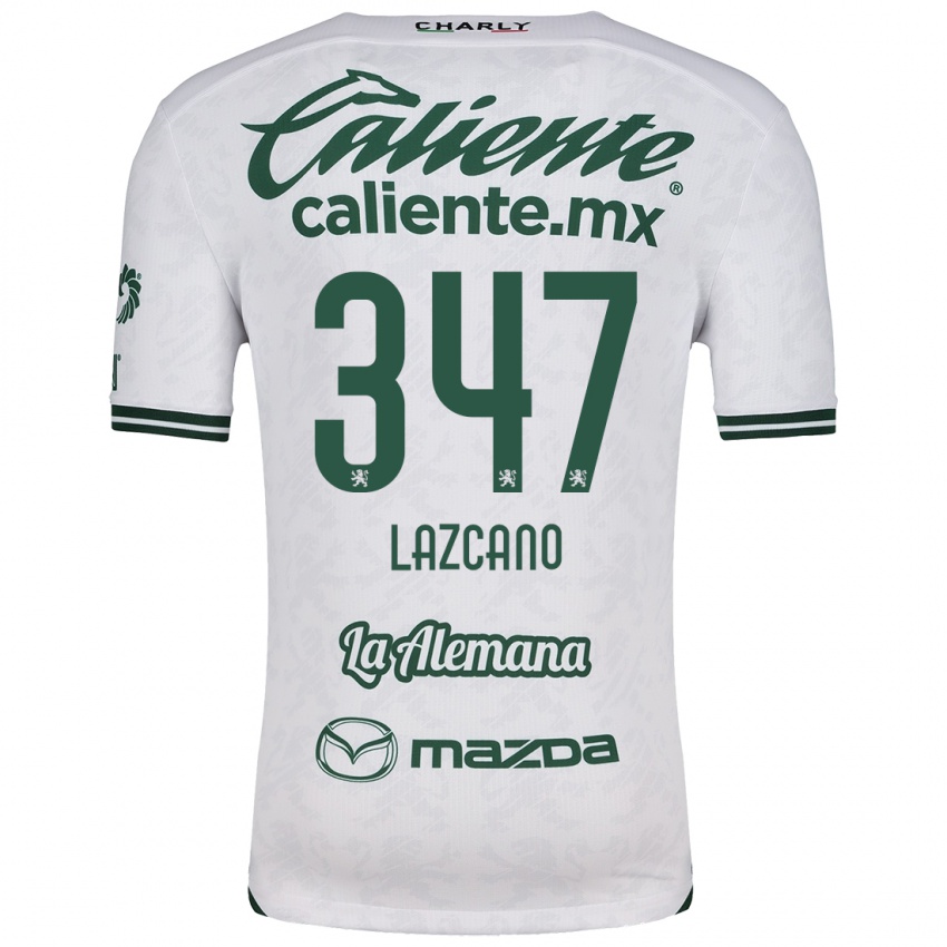 Niño Camiseta Evan Lazcano #347 Blanco Verde 2ª Equipación 2024/25 La Camisa Argentina