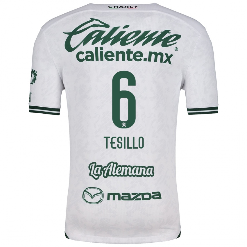 Niño Camiseta William Tesillo #6 Blanco Verde 2ª Equipación 2024/25 La Camisa Argentina