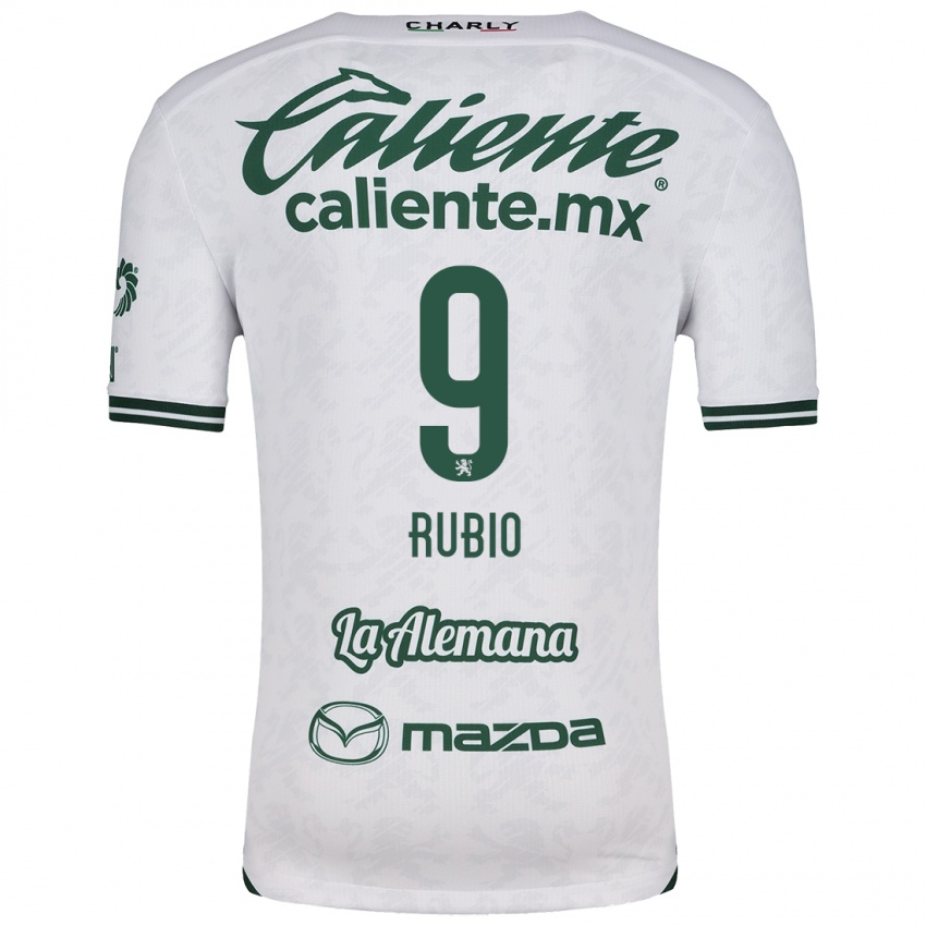 Niño Camiseta Brian Rubio #9 Blanco Verde 2ª Equipación 2024/25 La Camisa Argentina