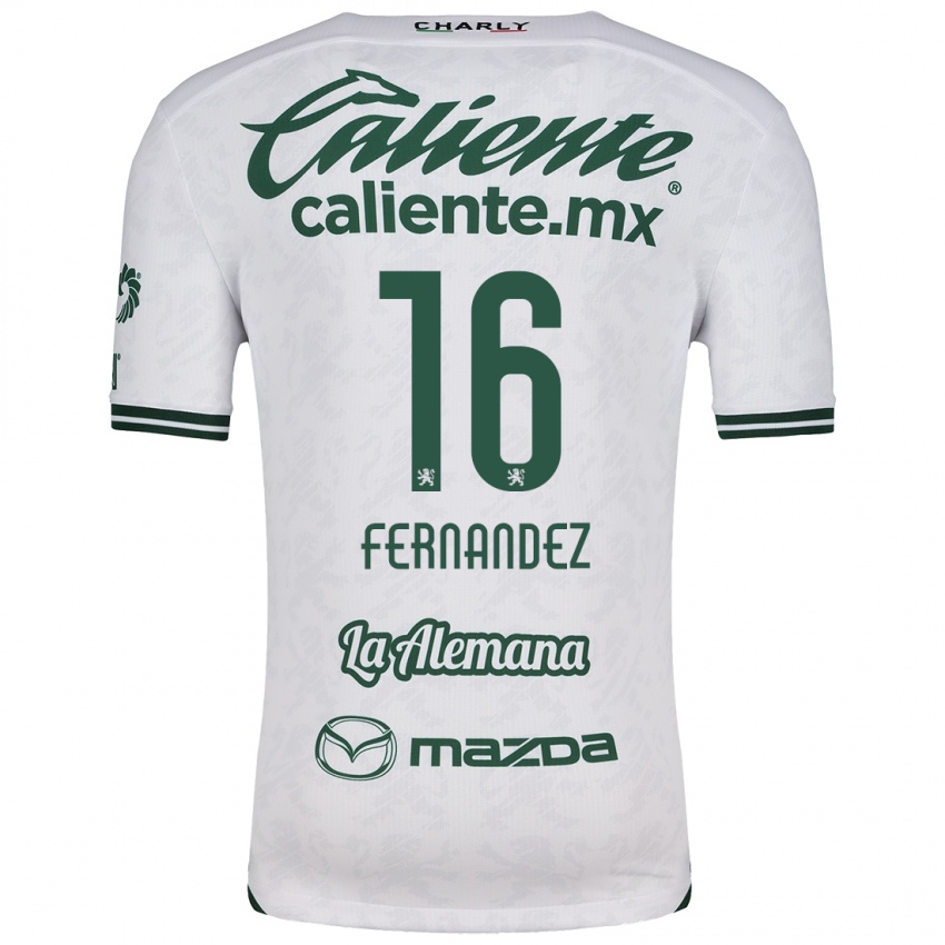 Niño Camiseta Omar Fernández #16 Blanco Verde 2ª Equipación 2024/25 La Camisa Argentina