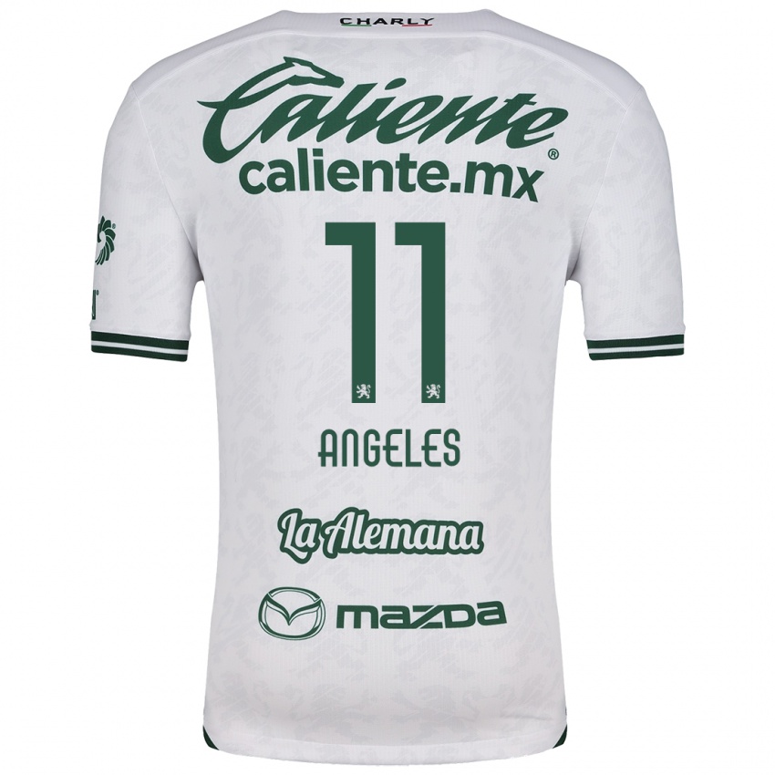 Niño Camiseta Lizbeth Ángeles #11 Blanco Verde 2ª Equipación 2024/25 La Camisa Argentina