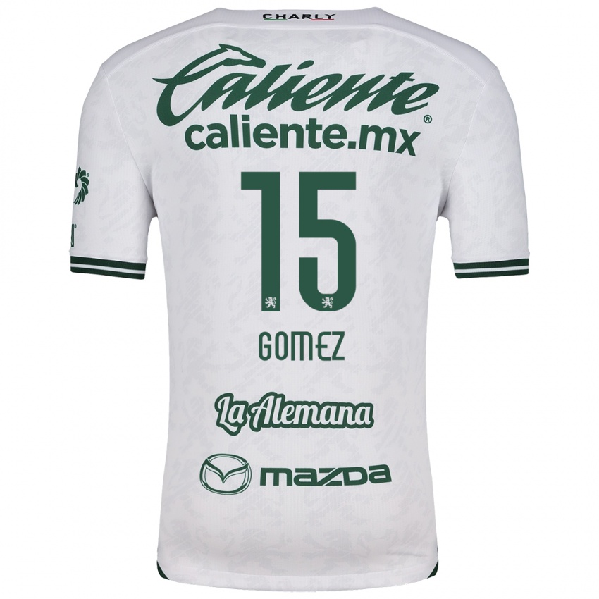 Niño Camiseta Paulina Gómez #15 Blanco Verde 2ª Equipación 2024/25 La Camisa Argentina