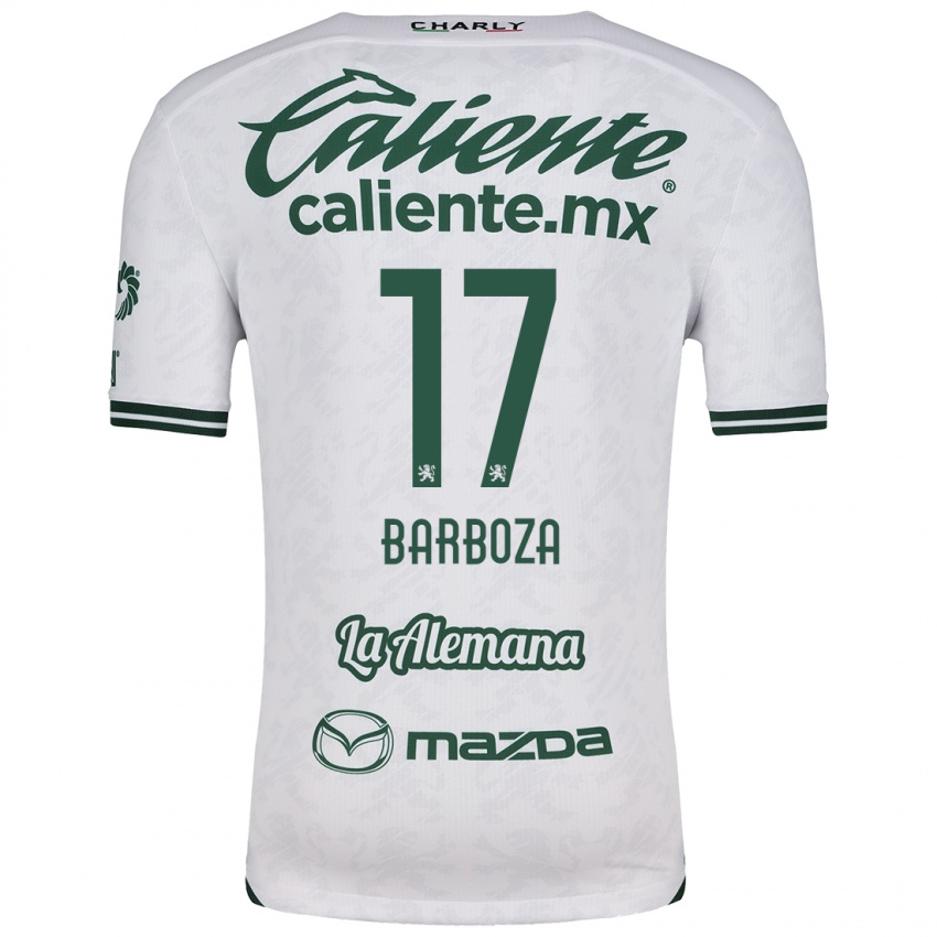 Niño Camiseta Marypaz Barboza #17 Blanco Verde 2ª Equipación 2024/25 La Camisa Argentina