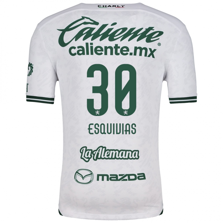 Niño Camiseta Isabela Esquivias #30 Blanco Verde 2ª Equipación 2024/25 La Camisa Argentina