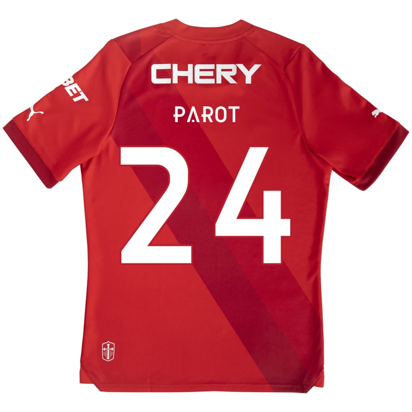 Niño Camiseta Alfonso Parot #24 Rojo Blanco 2ª Equipación 2024/25 La Camisa Argentina