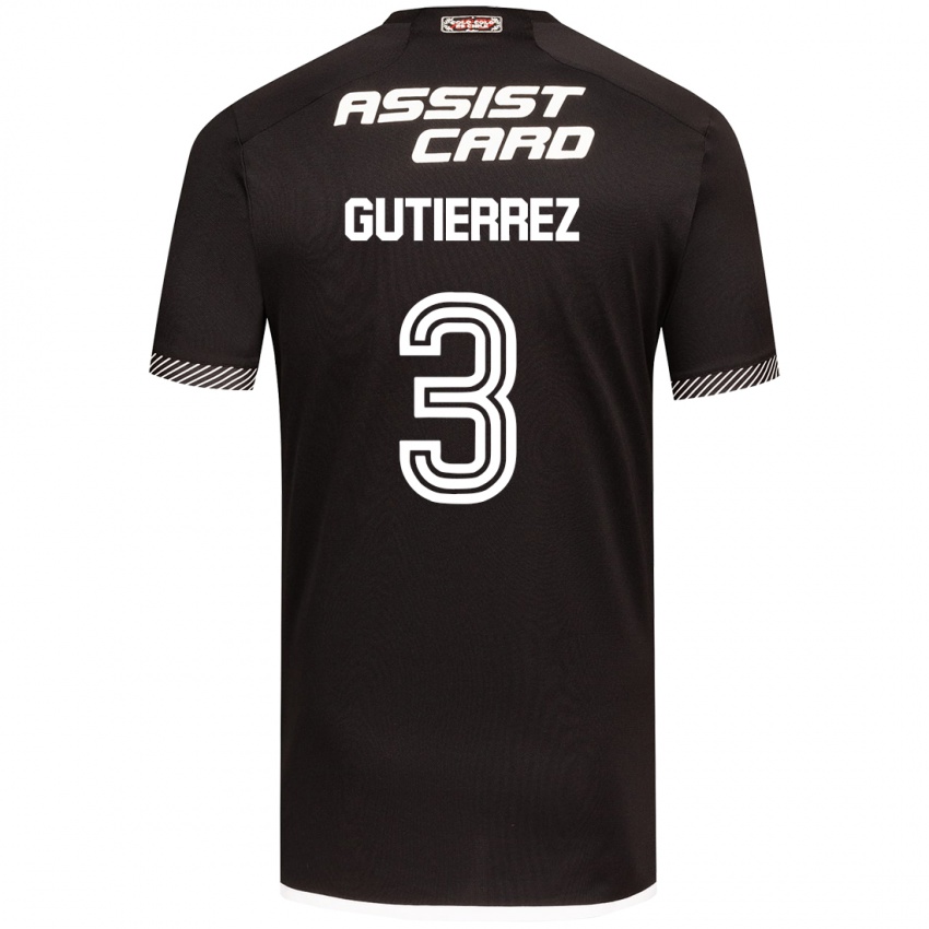 Niño Camiseta Daniel Gutiérrez #3 Blanco Negro 2ª Equipación 2024/25 La Camisa Argentina