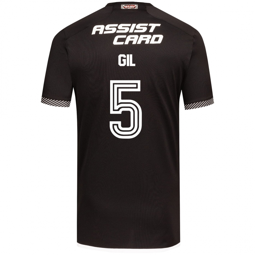 Niño Camiseta Leonardo Gil #5 Blanco Negro 2ª Equipación 2024/25 La Camisa Argentina