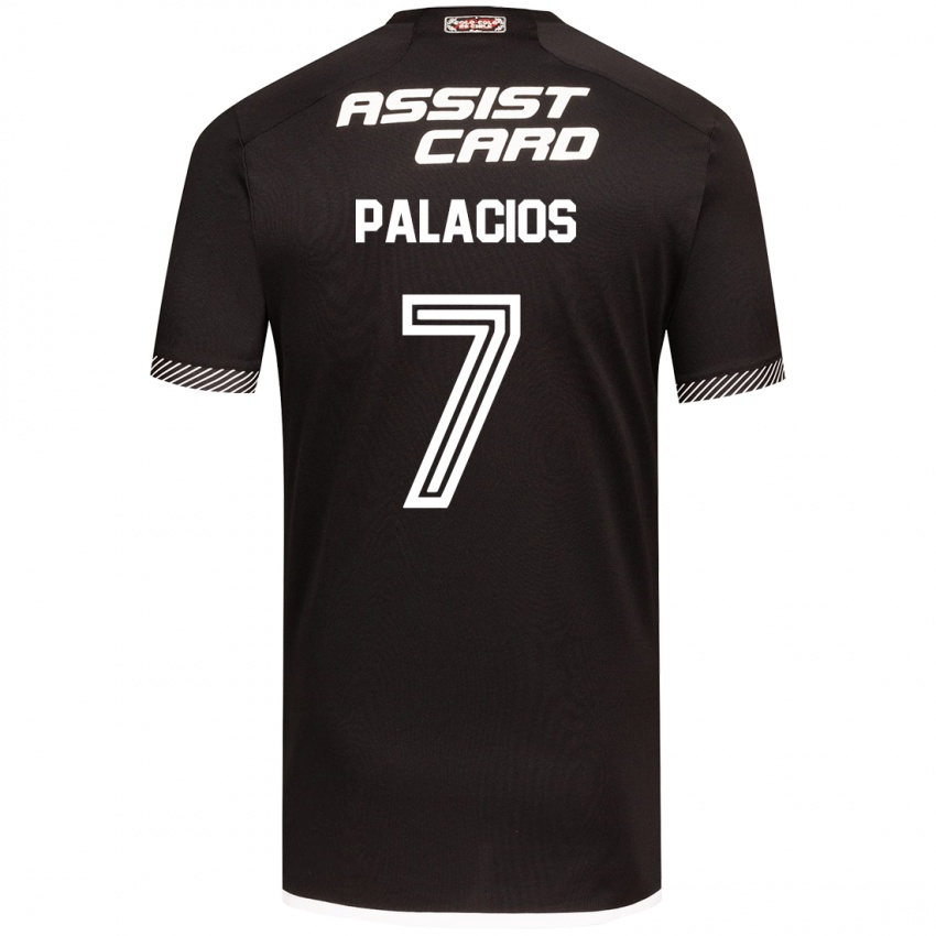 Niño Camiseta Carlos Palacios #7 Blanco Negro 2ª Equipación 2024/25 La Camisa Argentina