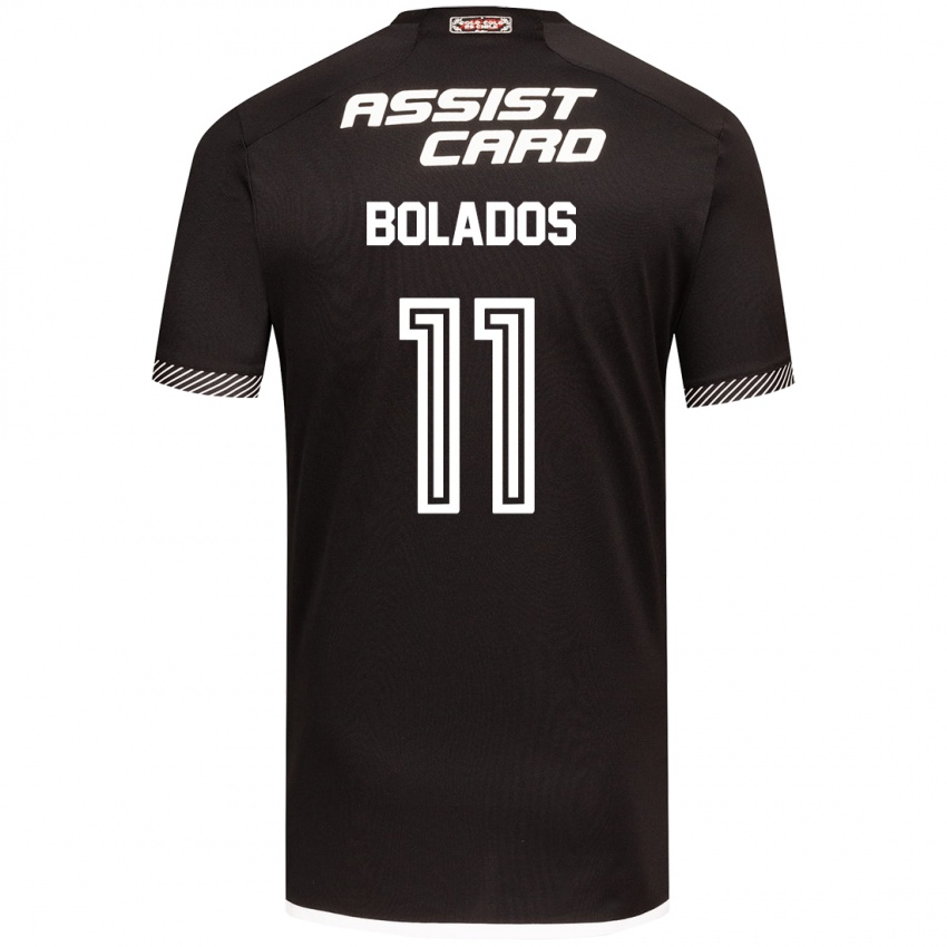 Niño Camiseta Marcos Bolados #11 Blanco Negro 2ª Equipación 2024/25 La Camisa Argentina