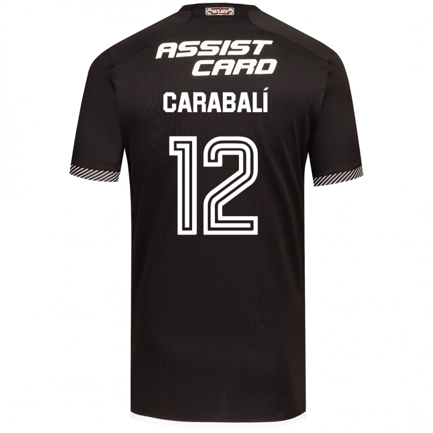 Niño Camiseta Omar Carabalí #12 Blanco Negro 2ª Equipación 2024/25 La Camisa Argentina