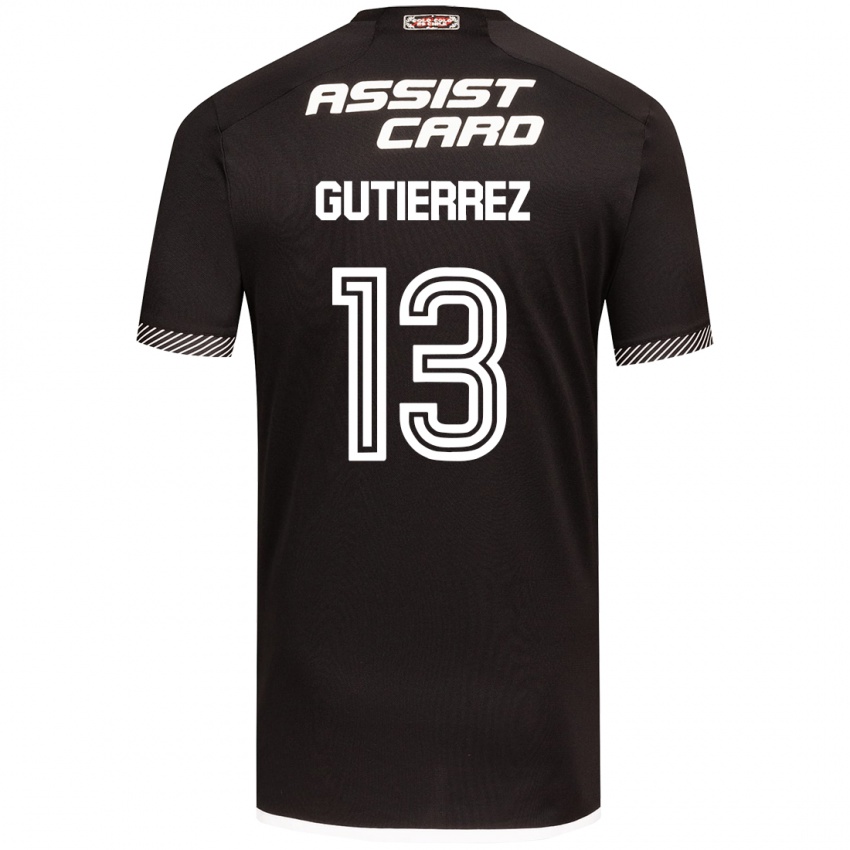 Niño Camiseta Bruno Gutiérrez #13 Blanco Negro 2ª Equipación 2024/25 La Camisa Argentina