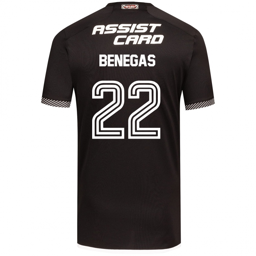 Niño Camiseta Leandro Benegas #22 Blanco Negro 2ª Equipación 2024/25 La Camisa Argentina