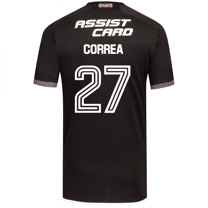 Niño Camiseta Javier Correa #27 Blanco Negro 2ª Equipación 2024/25 La Camisa Argentina