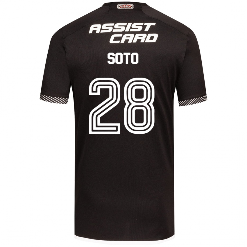 Niño Camiseta Lucas Soto #28 Blanco Negro 2ª Equipación 2024/25 La Camisa Argentina