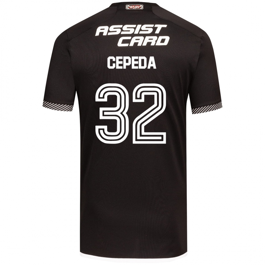 Niño Camiseta Lucas Cepeda #32 Blanco Negro 2ª Equipación 2024/25 La Camisa Argentina