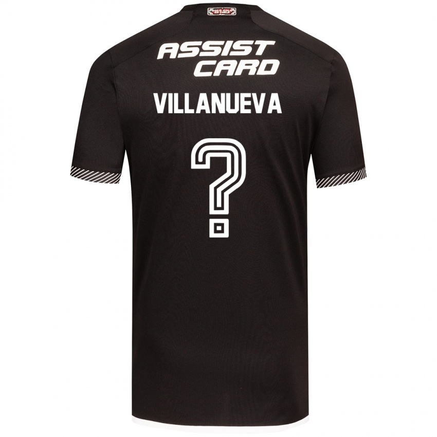 Niño Camiseta Eduardo Villanueva #0 Blanco Negro 2ª Equipación 2024/25 La Camisa Argentina