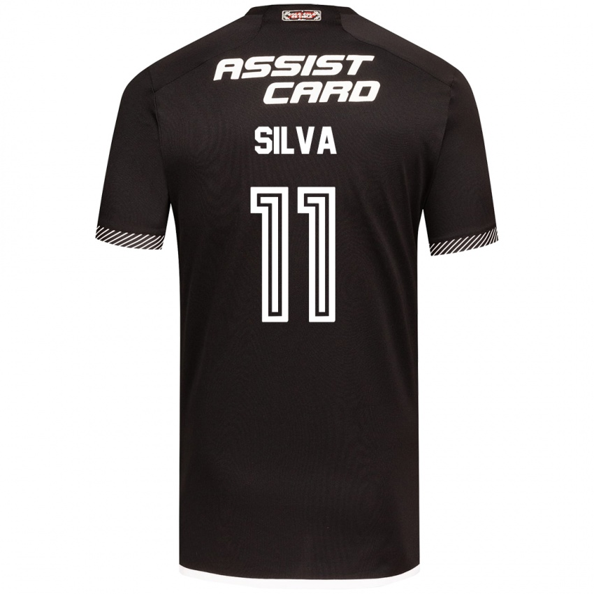 Niño Camiseta Martín Silva #11 Blanco Negro 2ª Equipación 2024/25 La Camisa Argentina