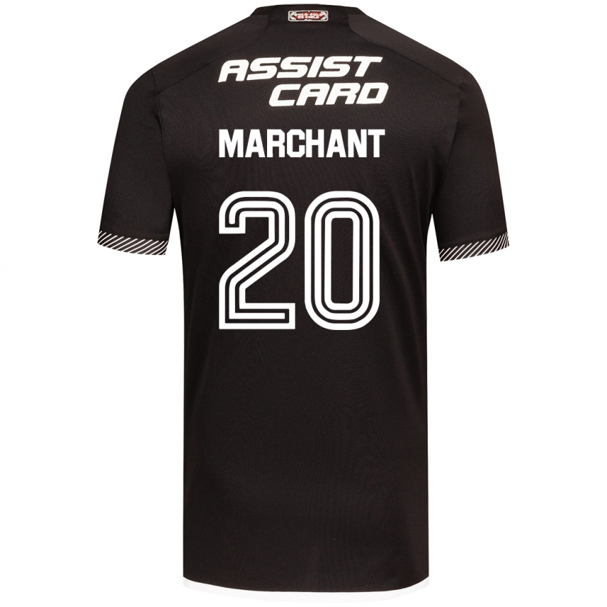 Niño Camiseta Francisco Marchant #20 Blanco Negro 2ª Equipación 2024/25 La Camisa Argentina