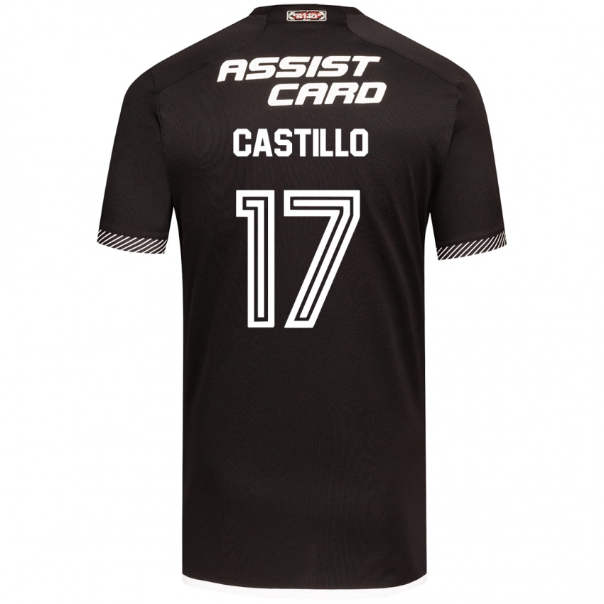 Niño Camiseta Fabián Castillo #17 Blanco Negro 2ª Equipación 2024/25 La Camisa Argentina