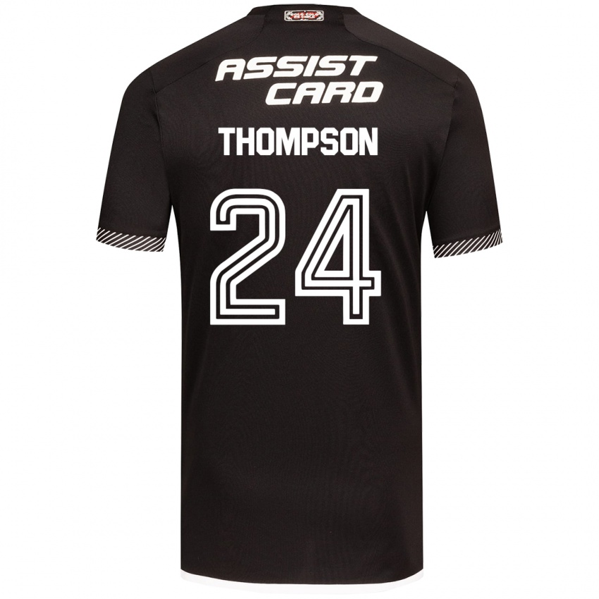 Niño Camiseta Jordhy Thompson #24 Blanco Negro 2ª Equipación 2024/25 La Camisa Argentina