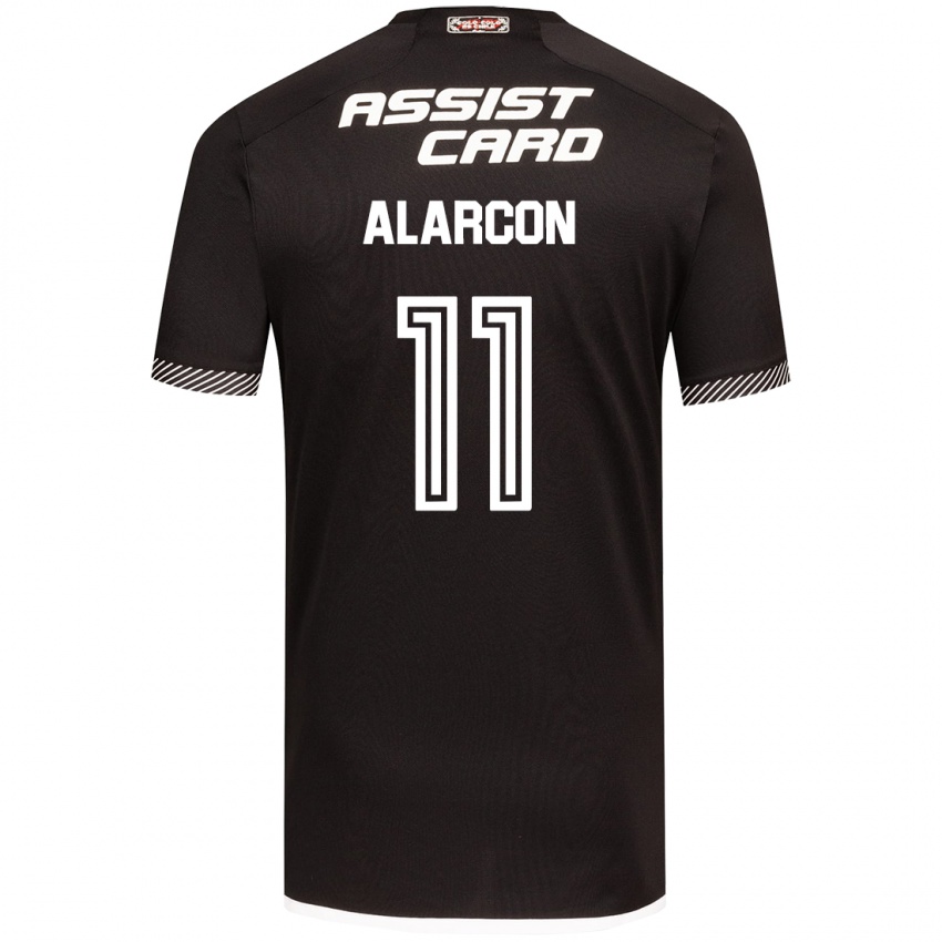 Niño Camiseta Antonia Alarcón #11 Blanco Negro 2ª Equipación 2024/25 La Camisa Argentina