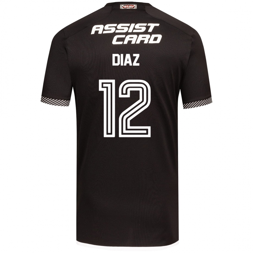 Niño Camiseta Javiera Díaz #12 Blanco Negro 2ª Equipación 2024/25 La Camisa Argentina