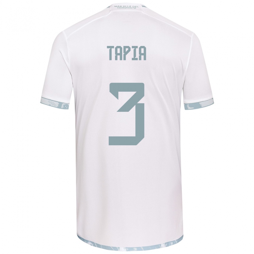 Niño Camiseta Ignacio Tapia #3 Gris Blanco 2ª Equipación 2024/25 La Camisa Argentina