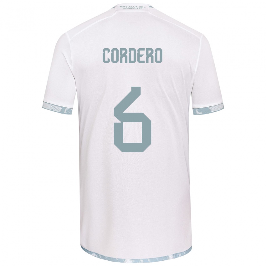 Niño Camiseta Renato Cordero #6 Gris Blanco 2ª Equipación 2024/25 La Camisa Argentina