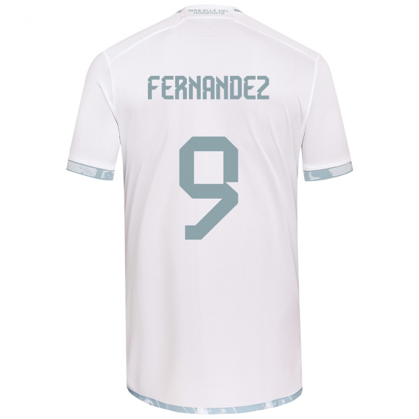 Niño Camiseta Leandro Fernández #9 Gris Blanco 2ª Equipación 2024/25 La Camisa Argentina