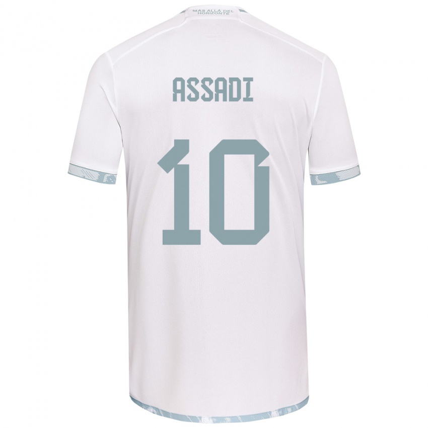 Niño Camiseta Lucas Assadi #10 Gris Blanco 2ª Equipación 2024/25 La Camisa Argentina