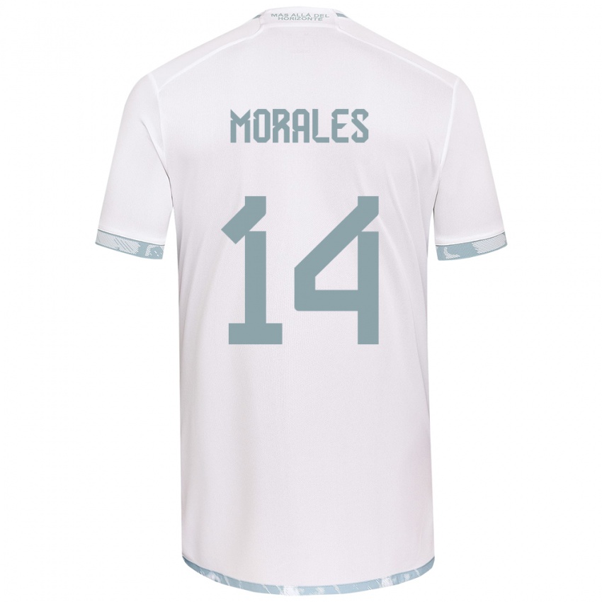 Niño Camiseta Marcelo Morales #14 Gris Blanco 2ª Equipación 2024/25 La Camisa Argentina