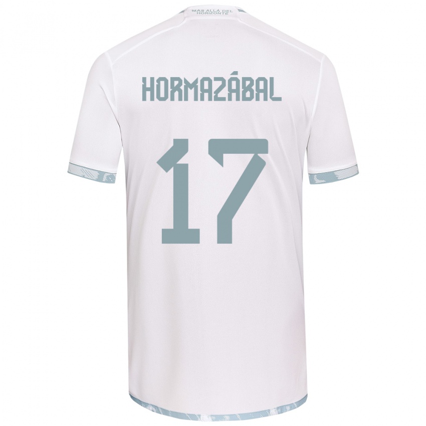 Niño Camiseta Fabián Hormazábal #17 Gris Blanco 2ª Equipación 2024/25 La Camisa Argentina