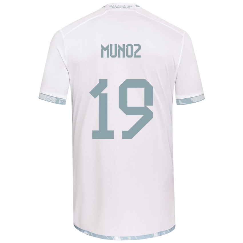 Niño Camiseta Cristóbal Muñoz #19 Gris Blanco 2ª Equipación 2024/25 La Camisa Argentina