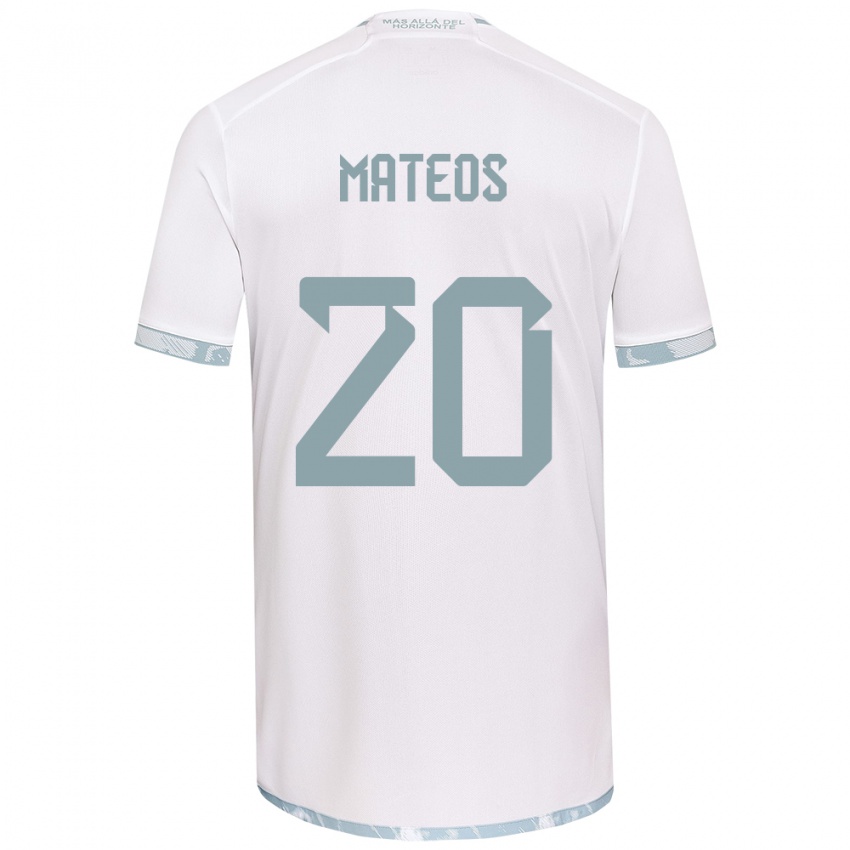 Niño Camiseta Federico Mateos #20 Gris Blanco 2ª Equipación 2024/25 La Camisa Argentina