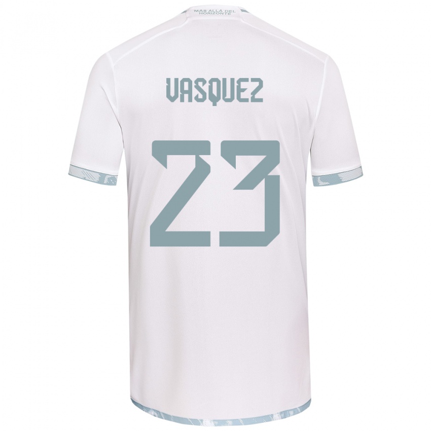 Niño Camiseta Ignacio Vásquez #23 Gris Blanco 2ª Equipación 2024/25 La Camisa Argentina