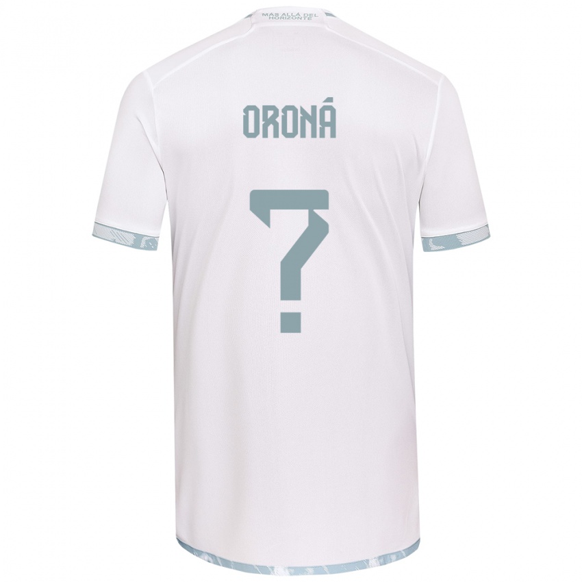 Niño Camiseta Marco Oroná #0 Gris Blanco 2ª Equipación 2024/25 La Camisa Argentina