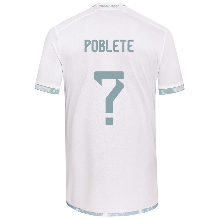 Niño Camiseta José Poblete #0 Gris Blanco 2ª Equipación 2024/25 La Camisa Argentina