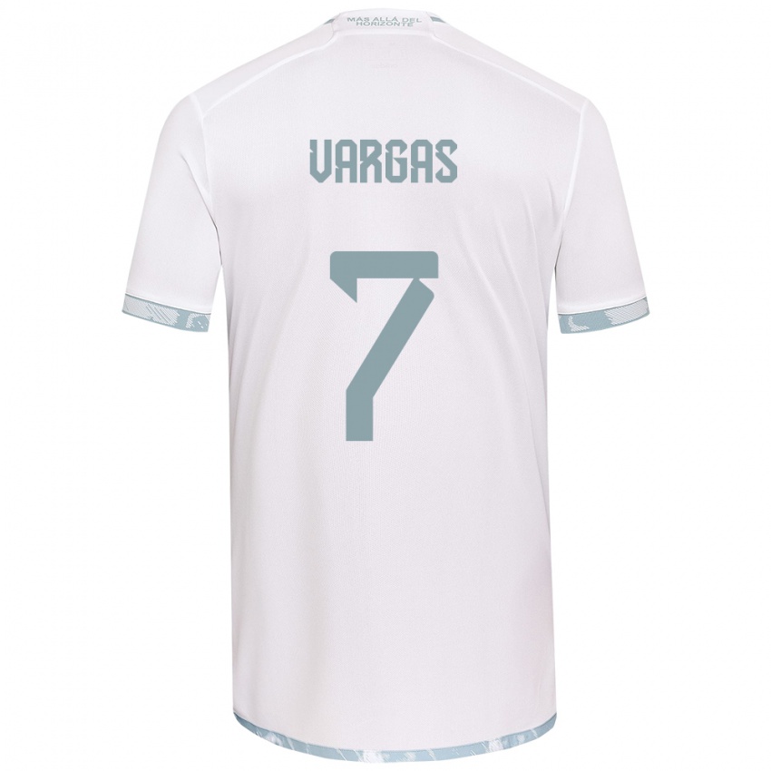 Niño Camiseta Jeisson Vargas #7 Gris Blanco 2ª Equipación 2024/25 La Camisa Argentina