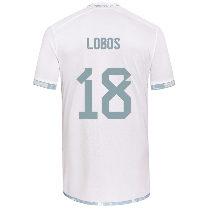 Niño Camiseta Franco Lobos #18 Gris Blanco 2ª Equipación 2024/25 La Camisa Argentina