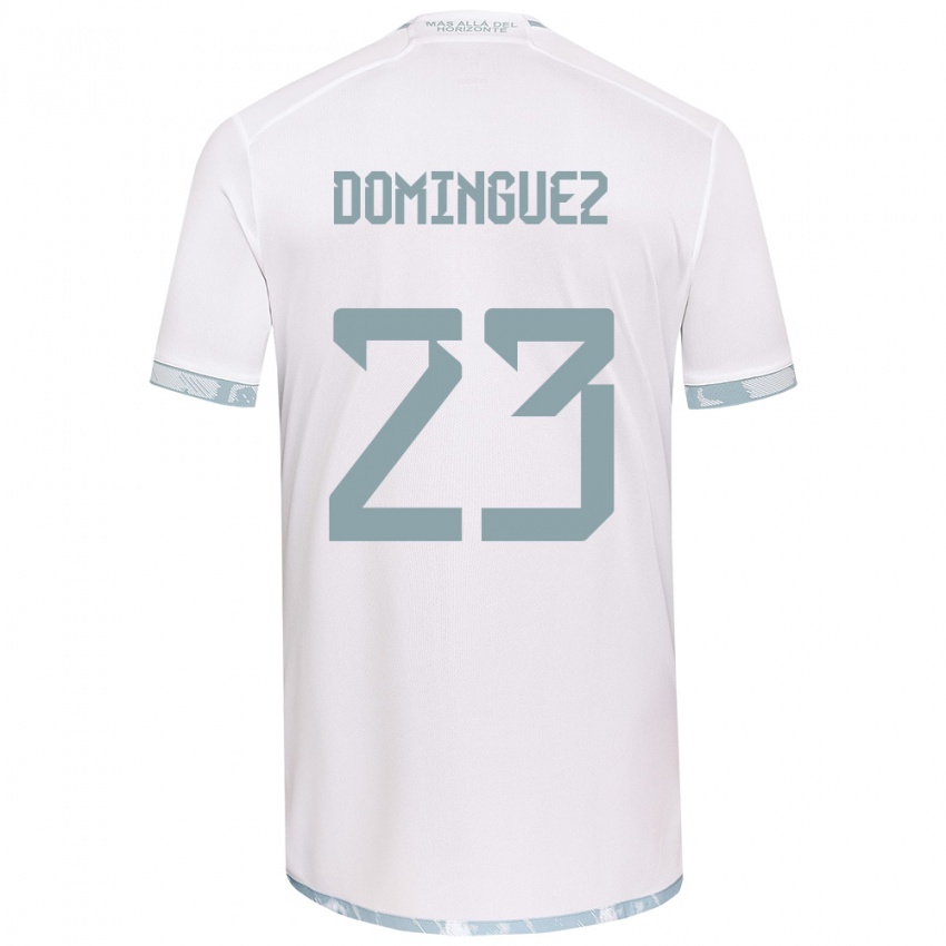 Niño Camiseta Nery Domínguez #23 Gris Blanco 2ª Equipación 2024/25 La Camisa Argentina