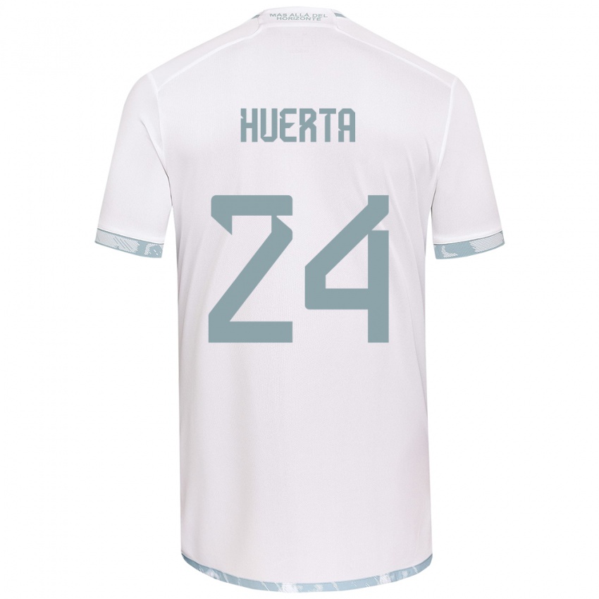 Niño Camiseta Renato Huerta #24 Gris Blanco 2ª Equipación 2024/25 La Camisa Argentina