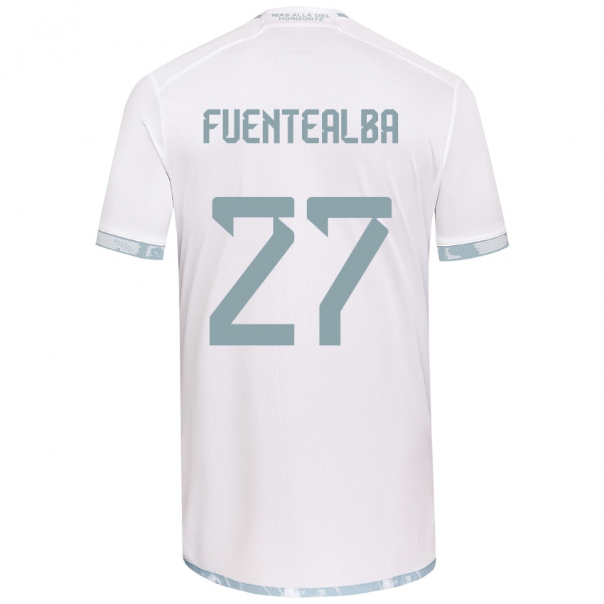 Niño Camiseta Jeison Fuentealba #27 Gris Blanco 2ª Equipación 2024/25 La Camisa Argentina