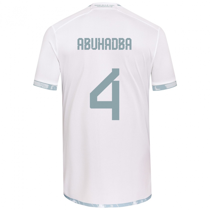 Niño Camiseta Zacarías Abuhadba #4 Gris Blanco 2ª Equipación 2024/25 La Camisa Argentina