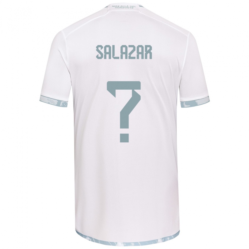 Niño Camiseta Yahir Salazar #0 Gris Blanco 2ª Equipación 2024/25 La Camisa Argentina