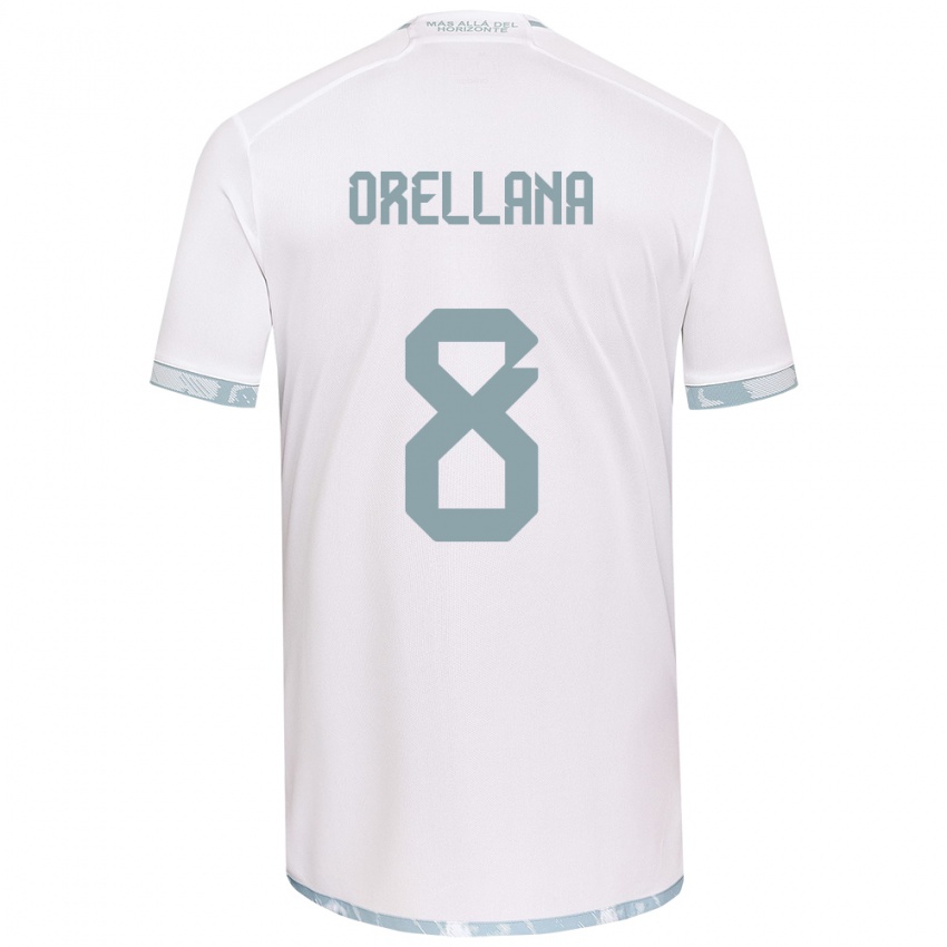 Niño Camiseta Denisse Orellana #8 Gris Blanco 2ª Equipación 2024/25 La Camisa Argentina