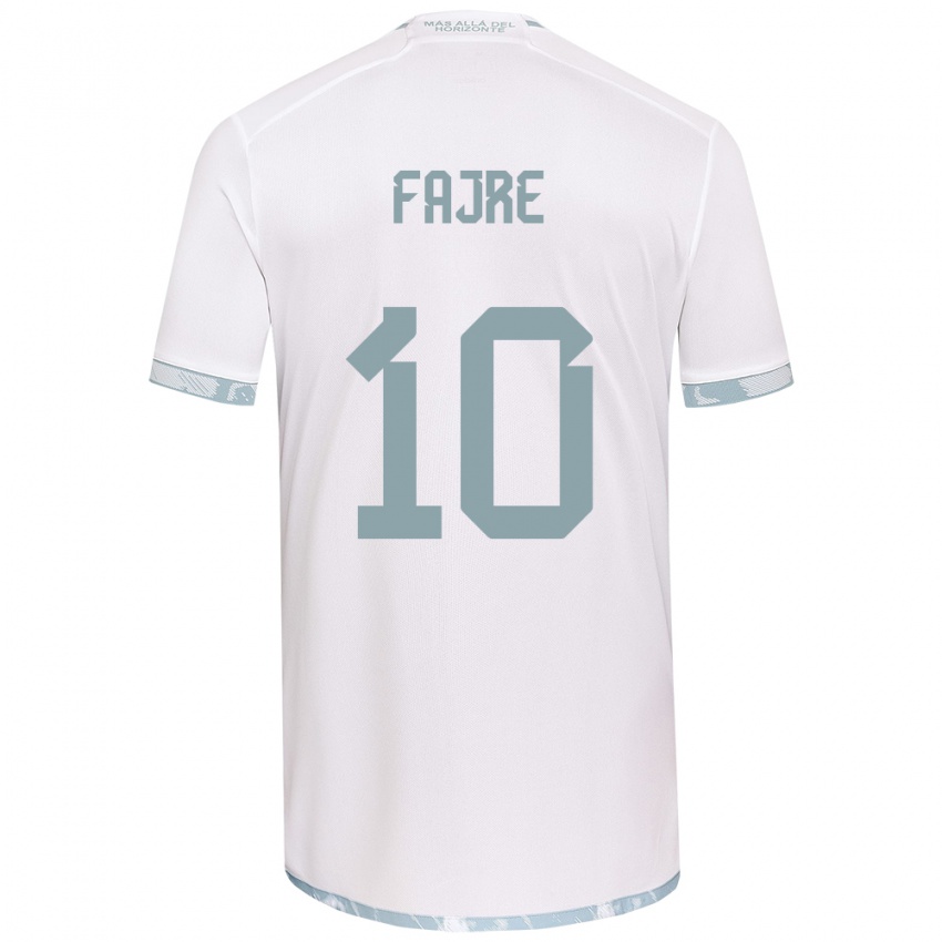 Niño Camiseta Nicole Fajre #10 Gris Blanco 2ª Equipación 2024/25 La Camisa Argentina